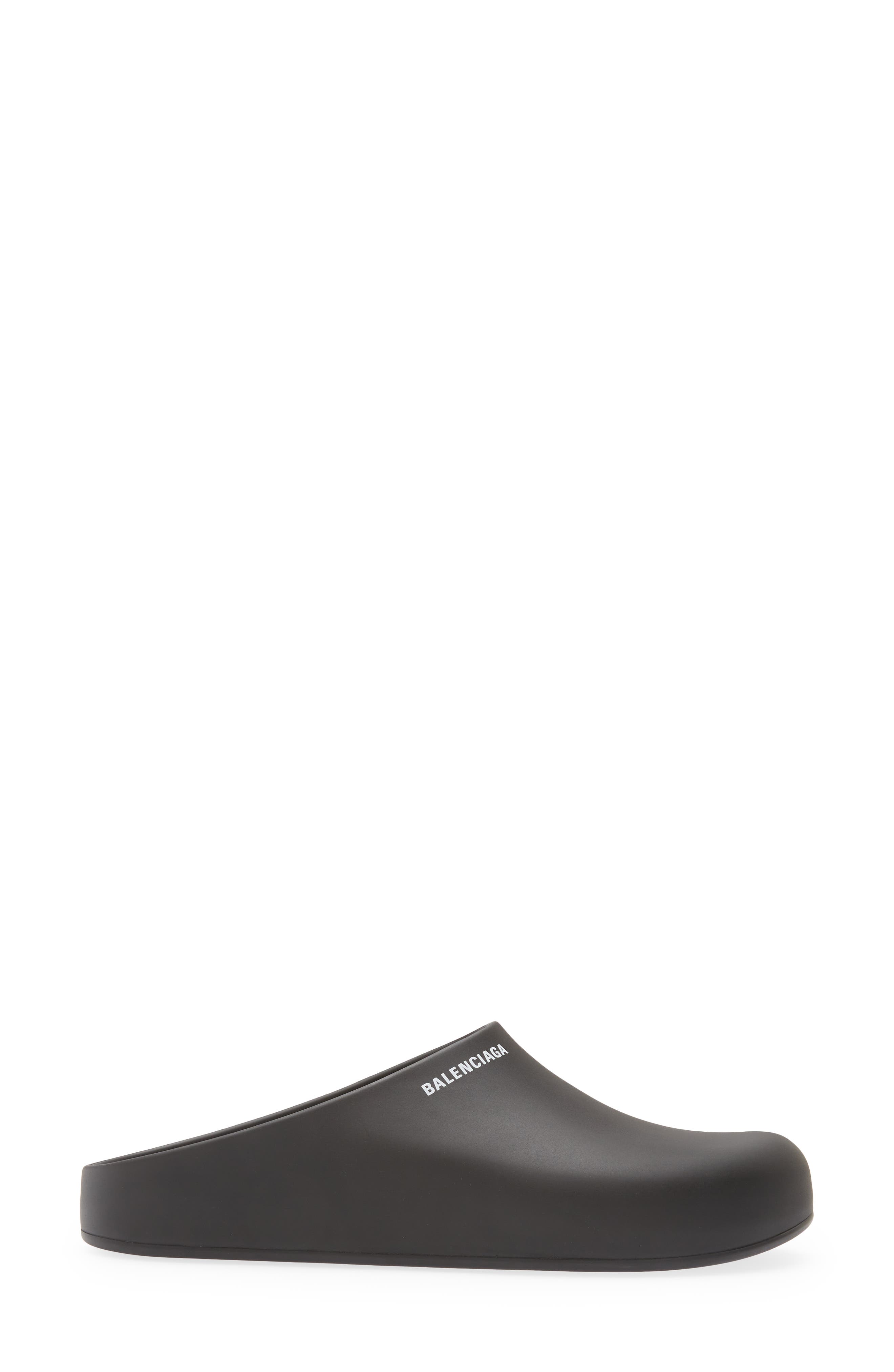 Balenciaga Logo Pool Closed Clog, Alternate, color, 