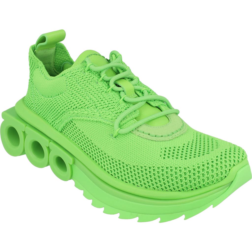 Ferragamo Woman Sneakers Lime Green Size 9 Recycled Polyester In Green