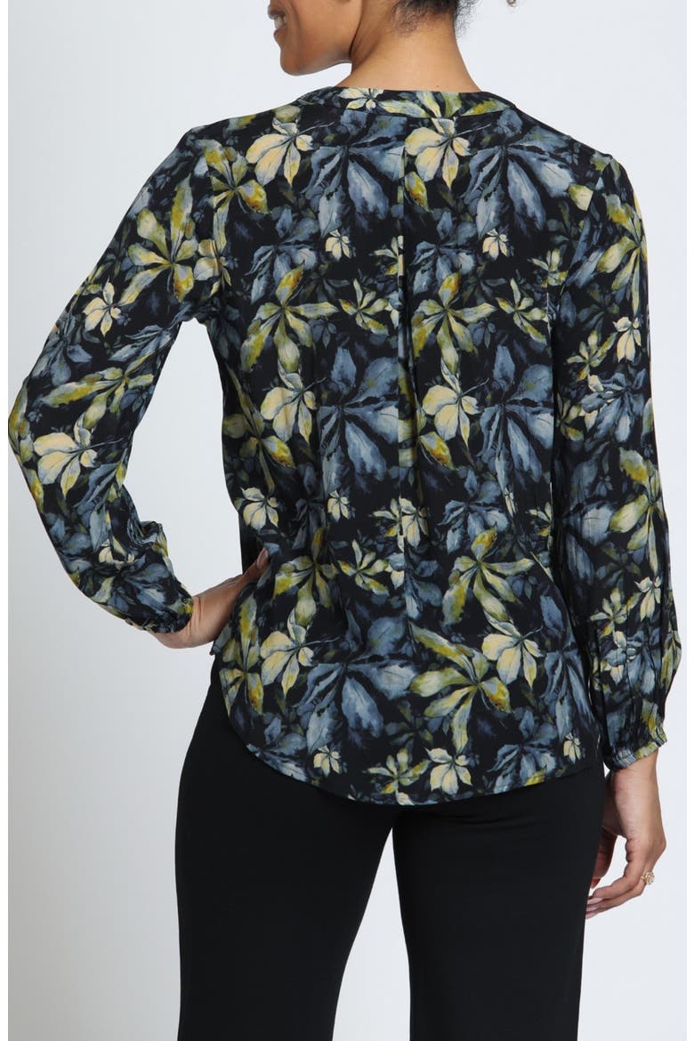 Print Crossover Top with Tassel Ties, Alternate, color, MIDNIGHT EUCALYPTUS MULTI