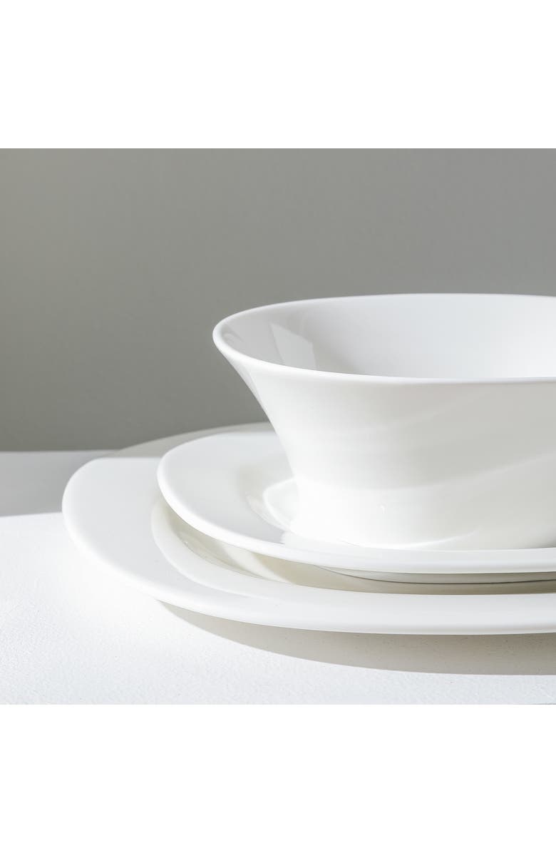 Stone Lain Quadro Porcelain 12-Piece Dinnerware Set, Alternate, color, White