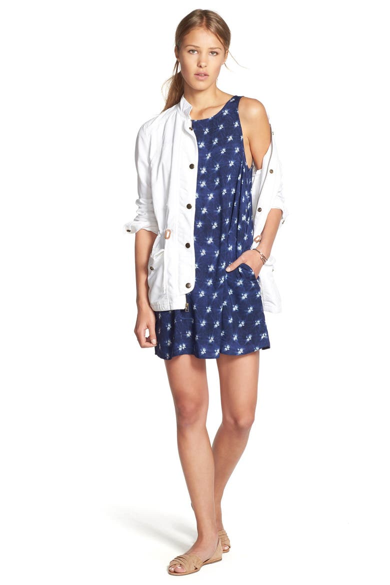 Drapey Military Jacket, Alternate, color, WASHED WHITE