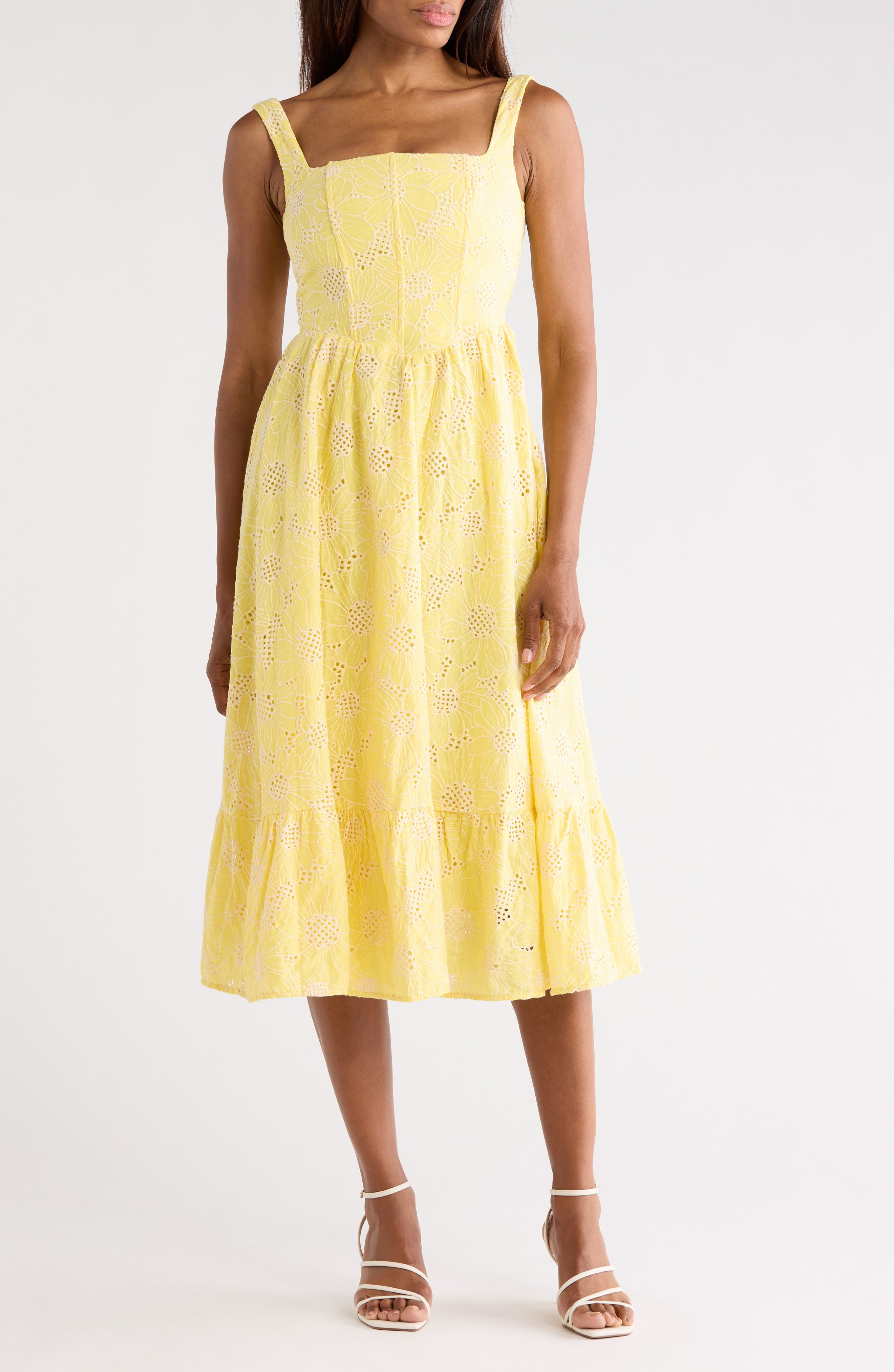 Lulus Eloise Eyelet Midi Dress