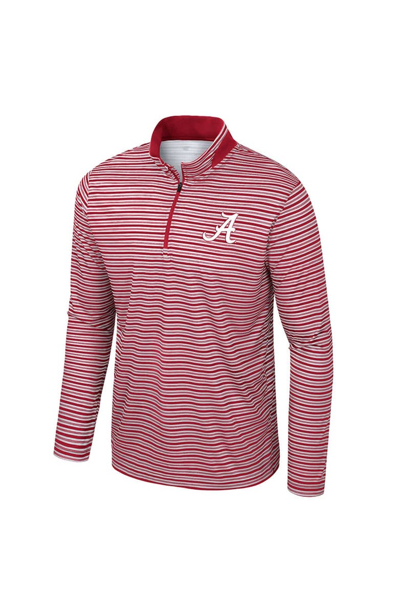 COLOSSEUM Men's Colosseum Crimson Alabama Crimson Tide Striped Quarter-Zip Top, Alternate, color, 