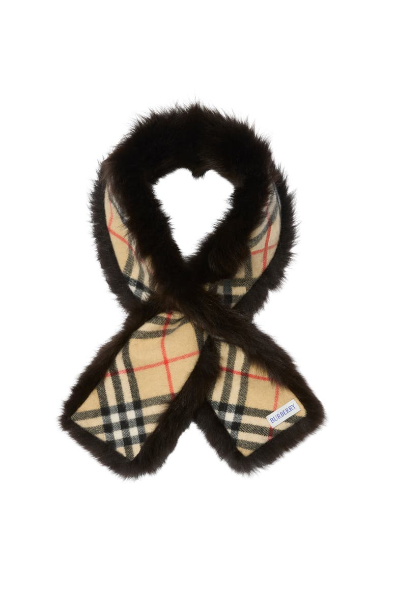 Reversible Shearling Scarf, Alternate, color, Sand beige