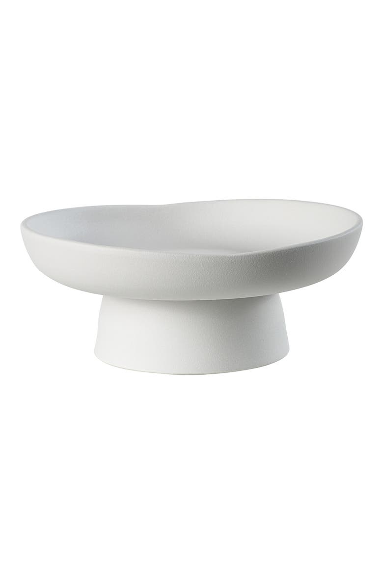 Malabo Footed Ceramic Bowl, Main, color, WHITE