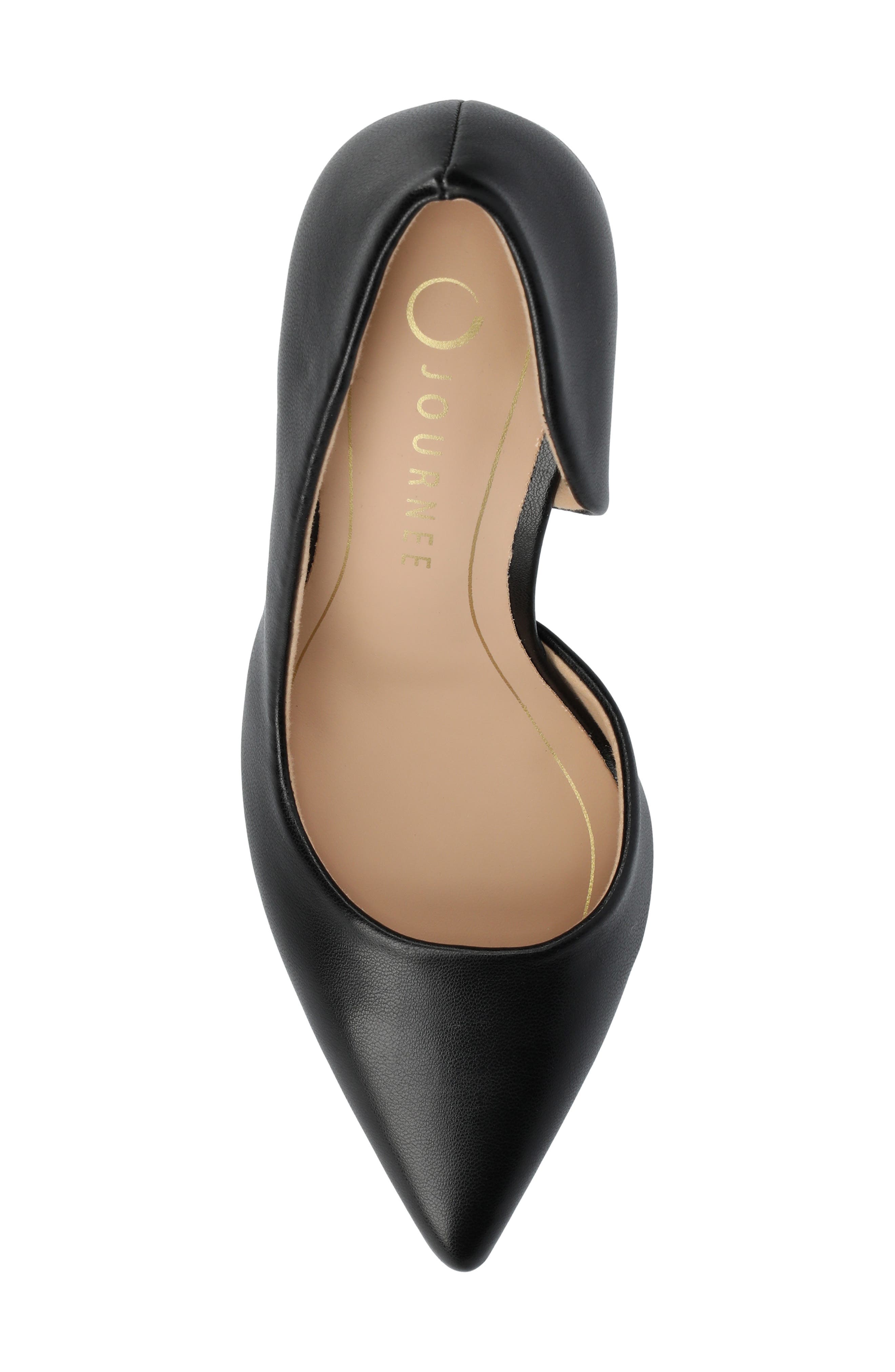 Journee Collection Blanca Half d'Orsay Pump, Alternate, color, Black