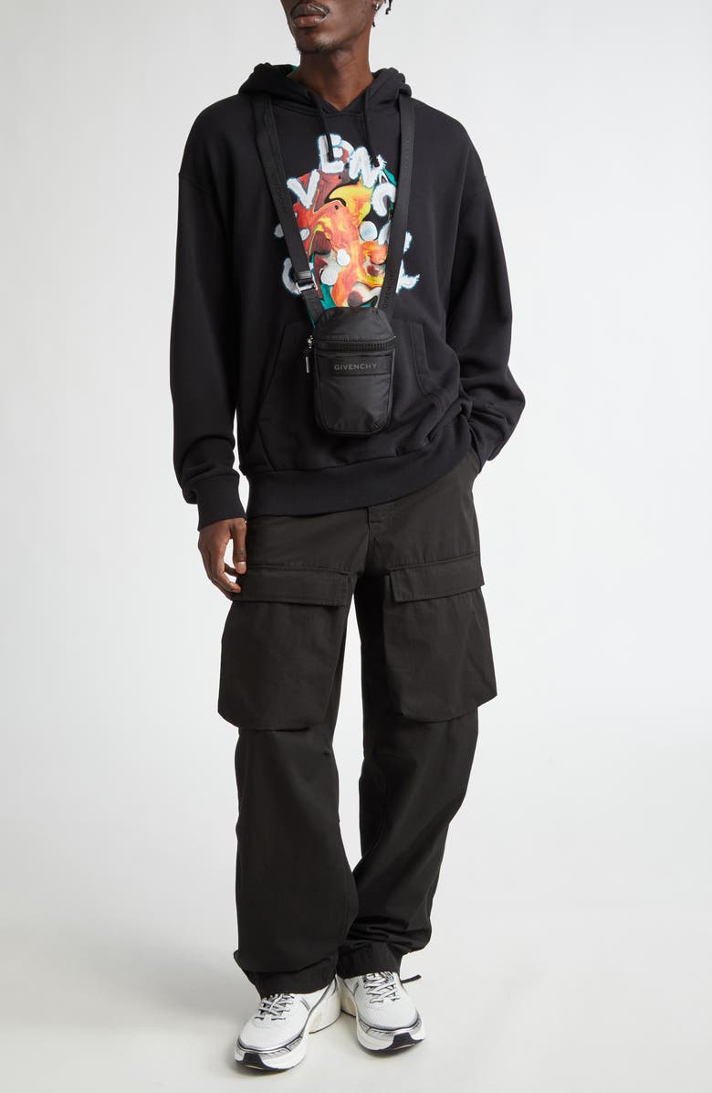 Givenchy Military Spirit Cotton Cargo Pants, Alternate, color, Black