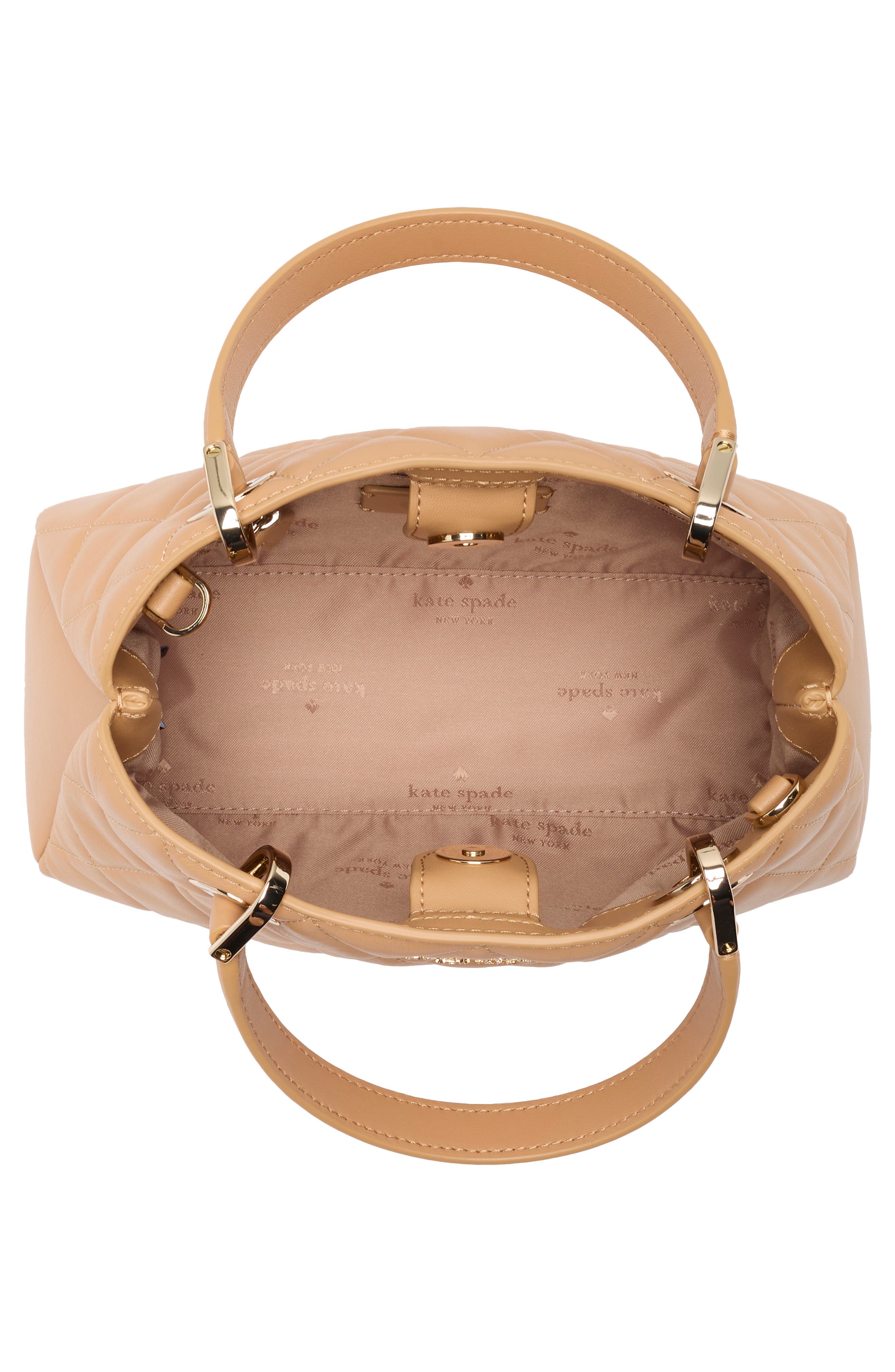 Kate Spade New York carey small quilted sullivan satchel bag, Alternate, color, Tiramisu Mousse