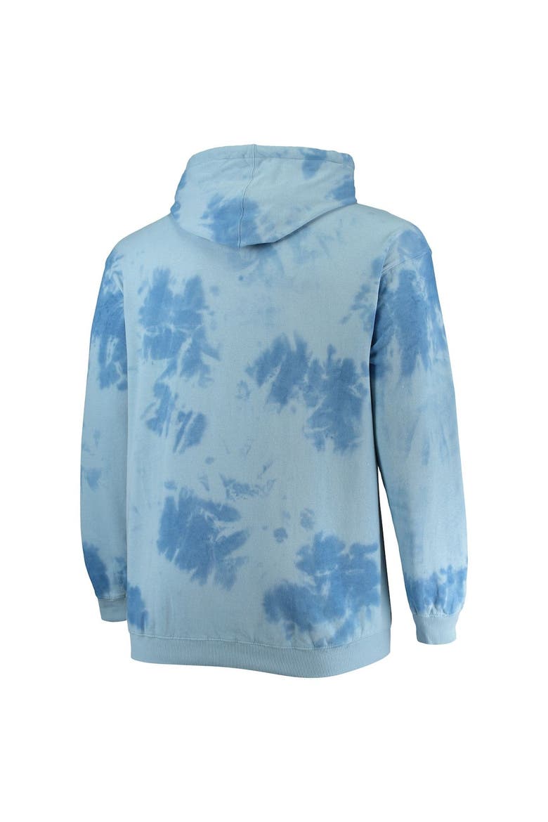 Men's Fanatics Branded Blue New York Knicks Big & Tall Wordmark Cloud Dye Pullover Hoodie, Alternate, color, Blue