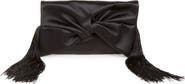 Anya Hindmarch Bow Fringe Satin Clutch