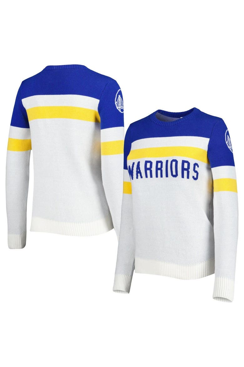 Women's Lusso Royal/Cream Golden State Warriors Dominique Pullover Sweater, Alternate, color, Royal