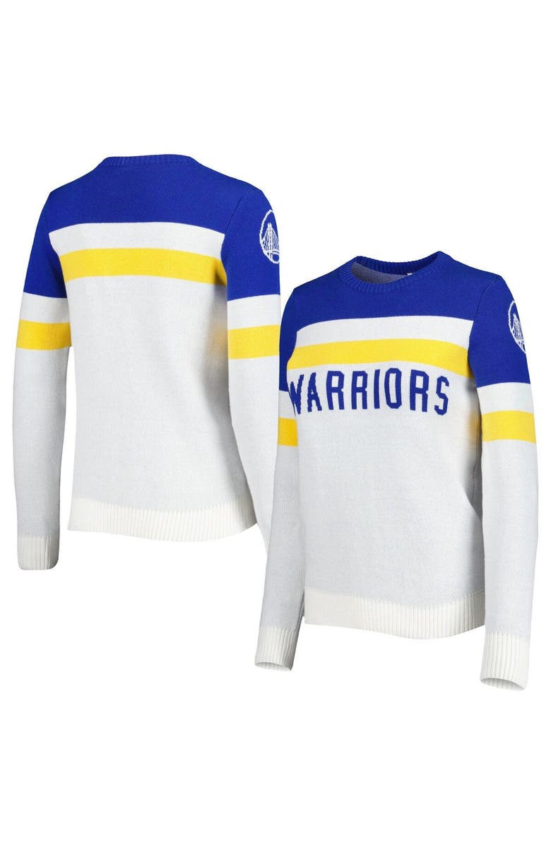 LUSSO Women's Lusso Royal/Cream Golden State Warriors Dominique Pullover Sweater, Alternate, color, Royal