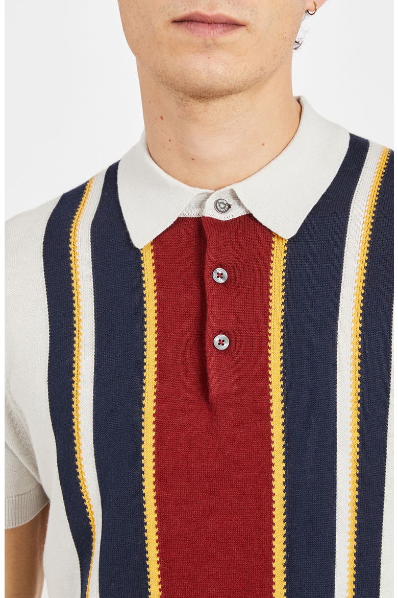 Stripe Knit Polo, Alternate, color, IVORY