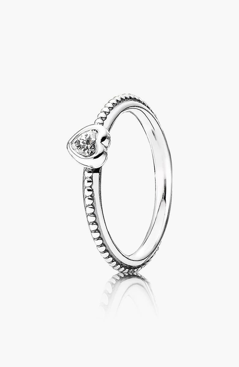 PANDORA 'One Love' Heart Stone Ring, Main, color,