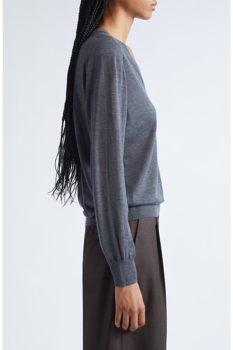 Julio Thin Cashmere V-Neck Sweater, Alternate, color, ANTHRACITE MELANGE