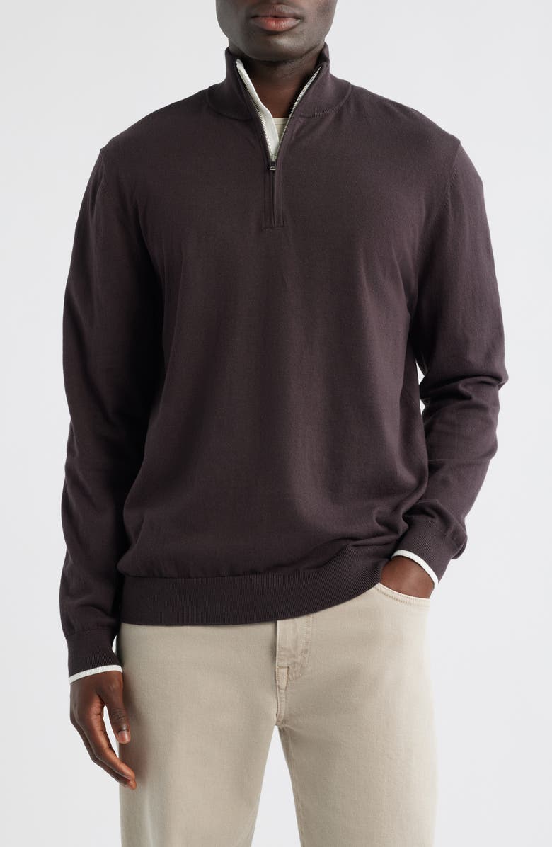 Reiss Swinley Quarter Zip Sweater, Main, color, 
