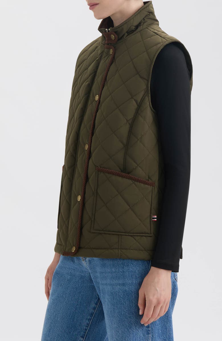 Hunter Diamond Quilted Vest, Alternate, color, Hunter Green