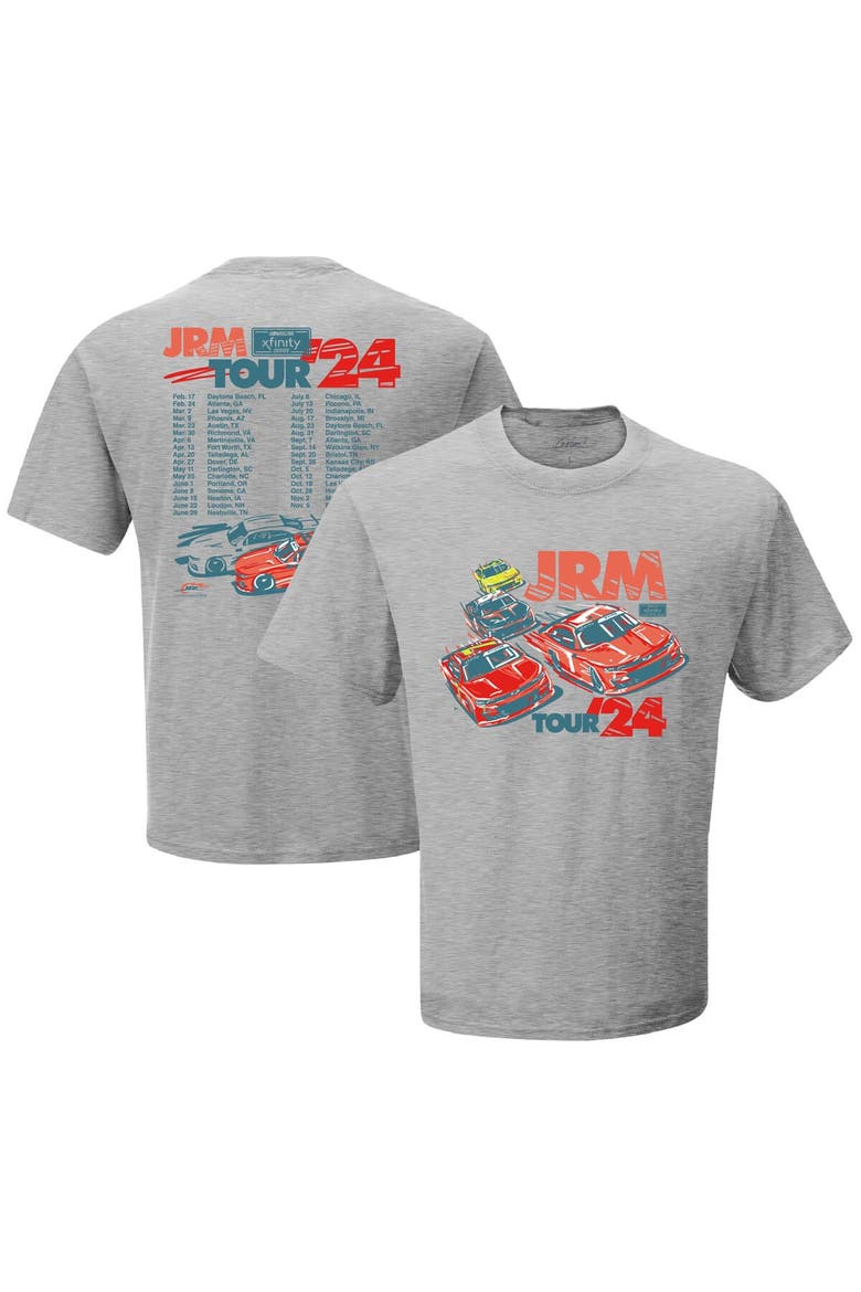 Men's JR Motorsports Official Team Apparel Heather Gray 2024 Schedule T-Shirt, Alternate, color, Heather Gray