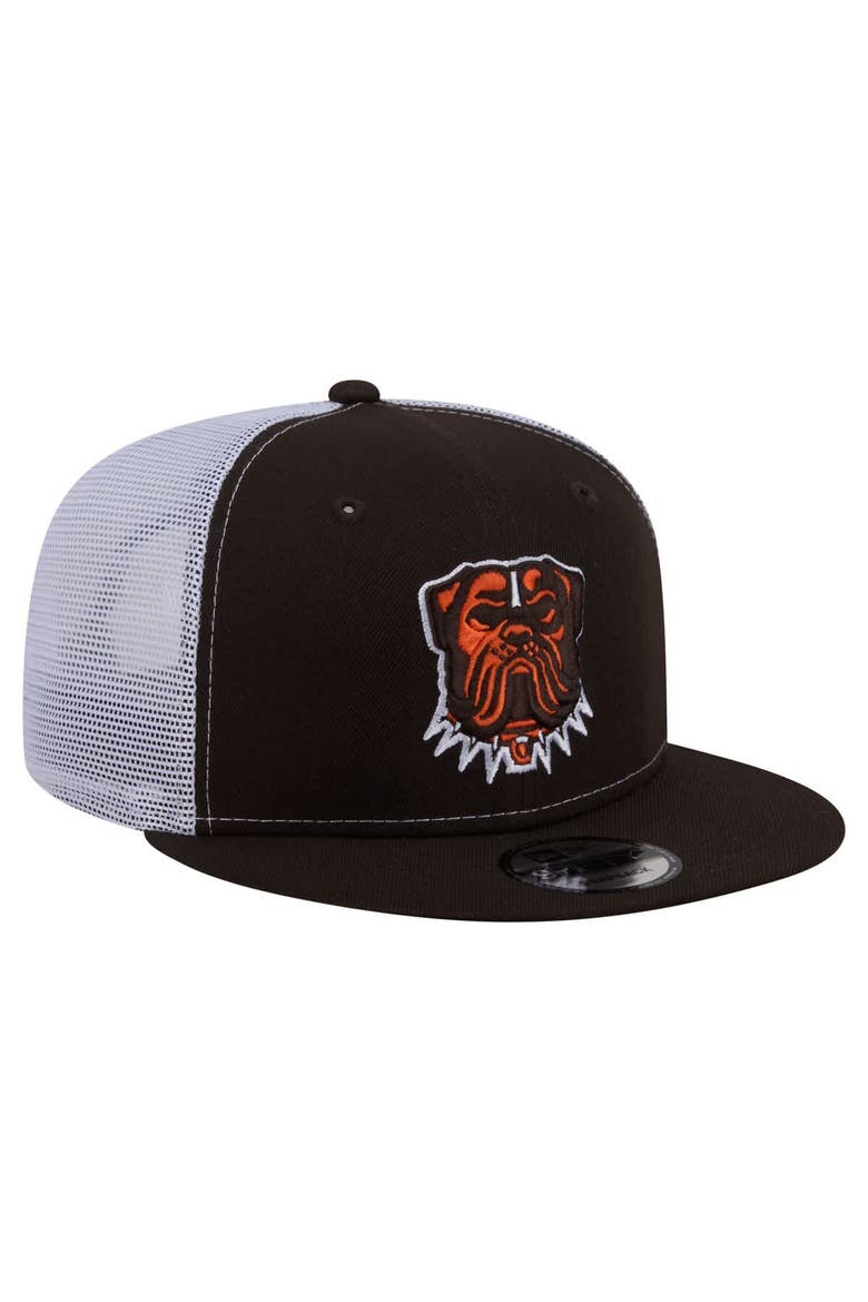 Men's New Era  Brown Cleveland Browns Core Team 9FIFTY Trucker Snapback Hat, Alternate, color, Brown