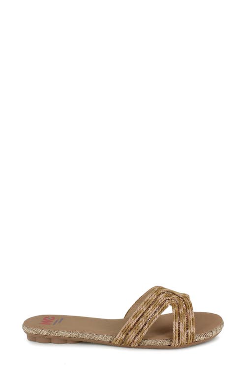 National Comfort Terrassa Slide Sandal In Brown Fabric