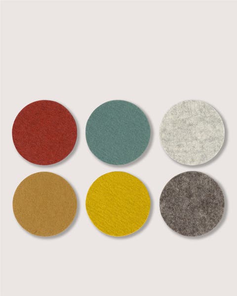 Bierfilzl Merino Wool Round Coaster Solid 4 Pack