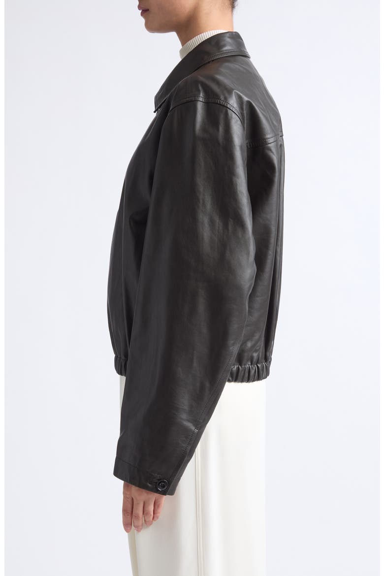 Leather Blouson Jacket, Alternate, color, DARK ESPRESSO