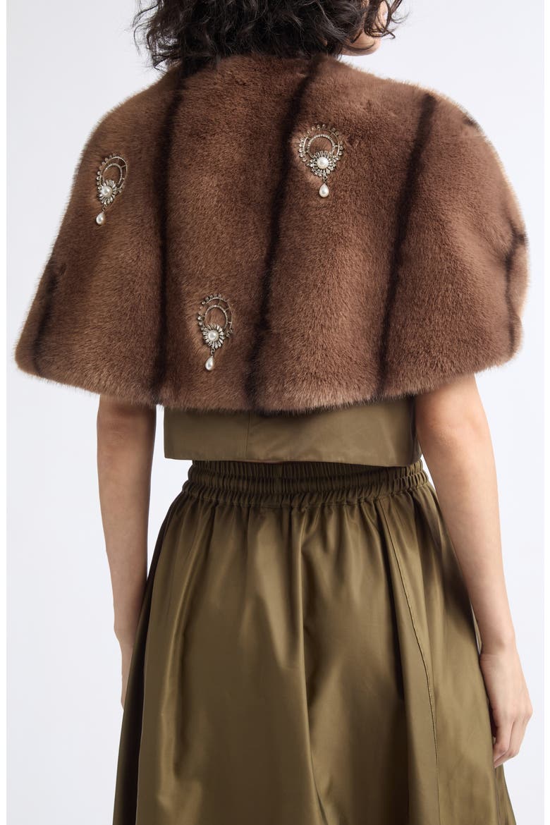 Pearl Drop Gianella Faux Fur Stole, Alternate, color, TAUPE