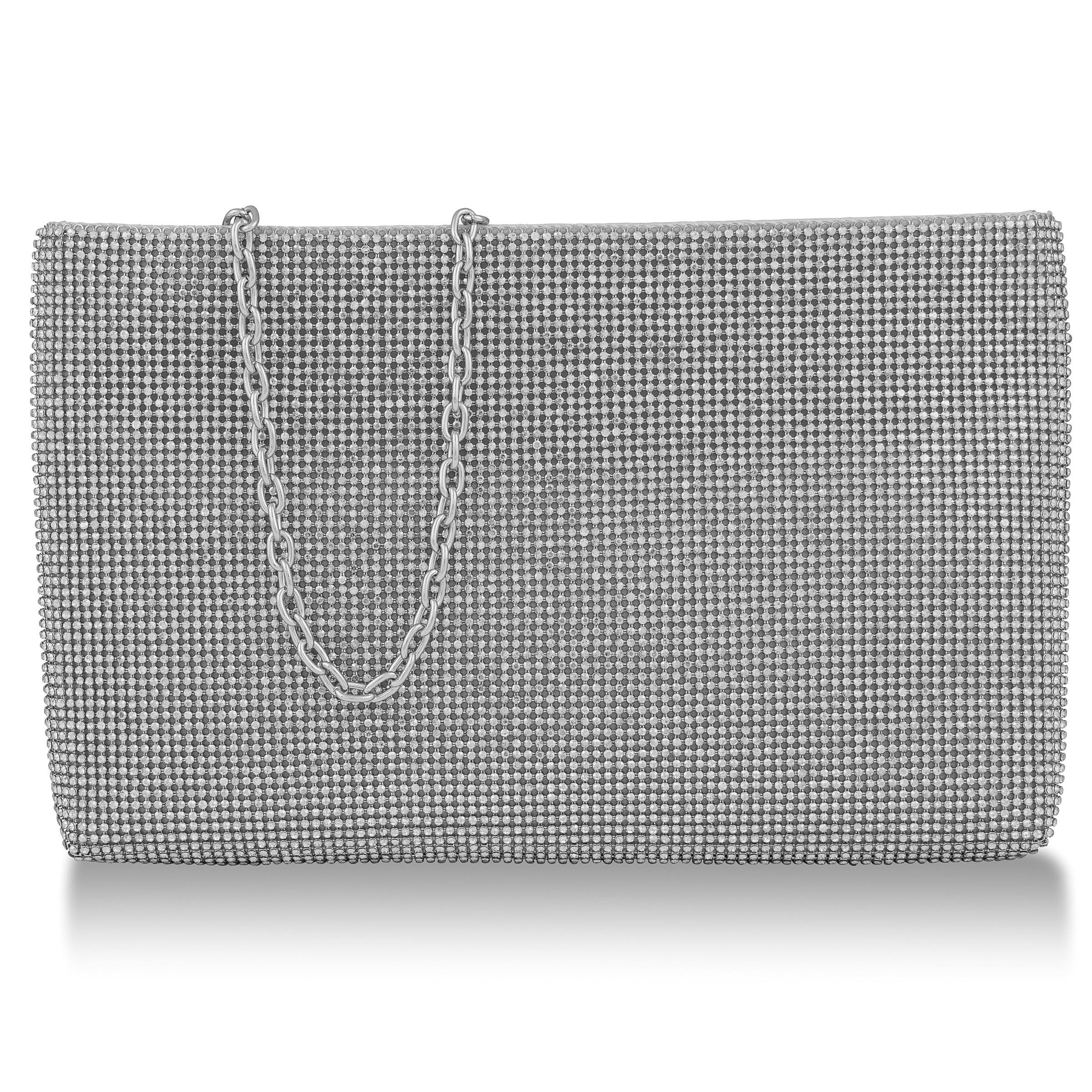 Whiting & Davis Lainey Crystal Clutch, Main, color, Pewter Crystal