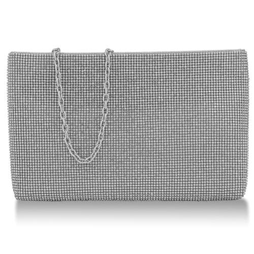 Whiting & Davis Lainey Crystal Clutch In Silver