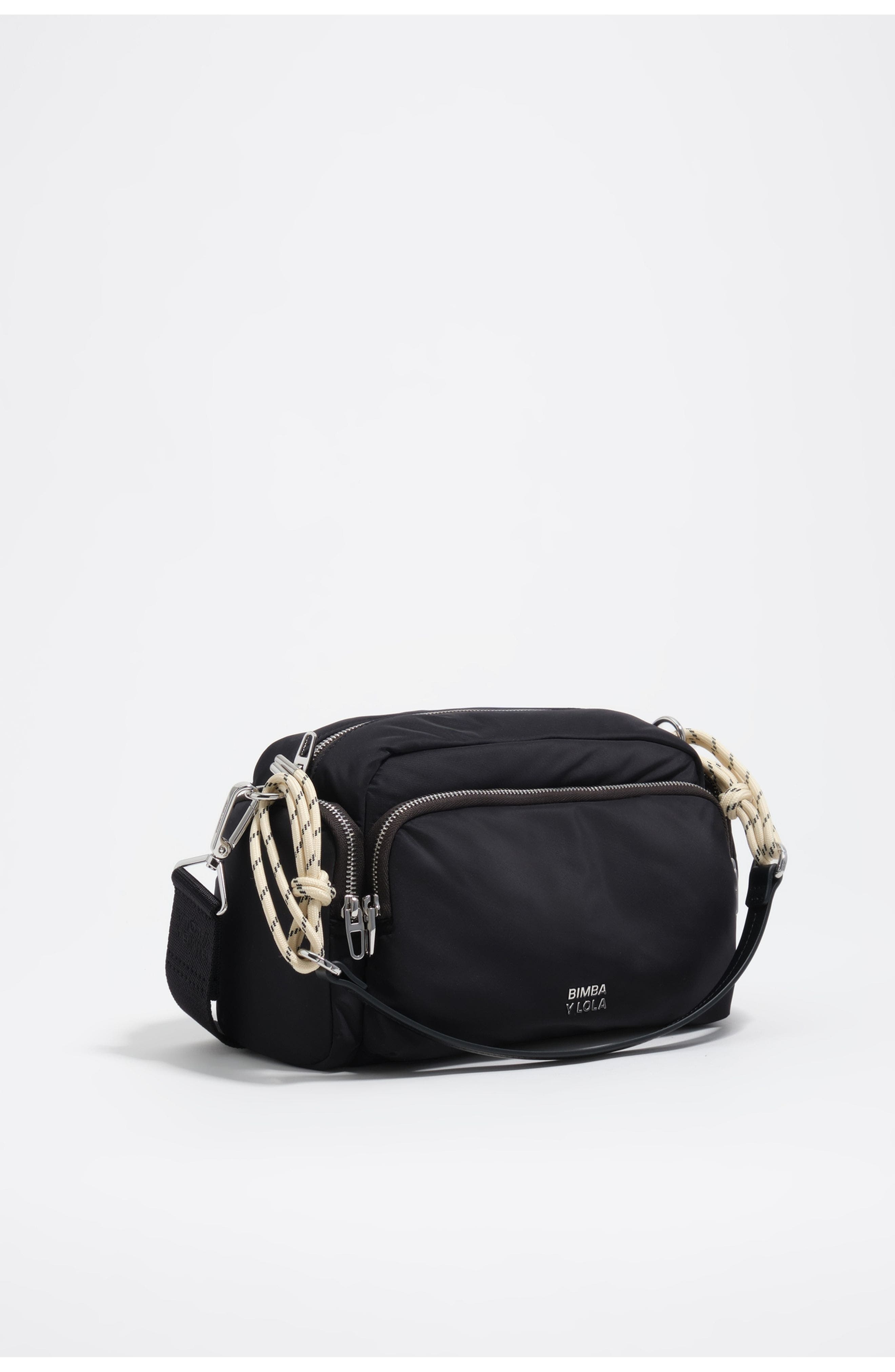Bimba y Lola Nylon Pocket Shoulder Bag, Main, color, Dark Anthracite
