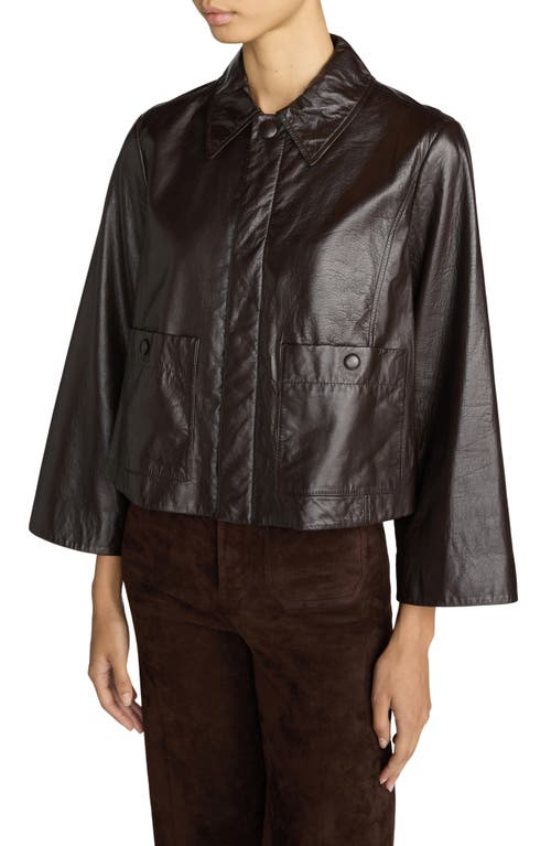 Frame Paper Leather Jacket In Chestnut