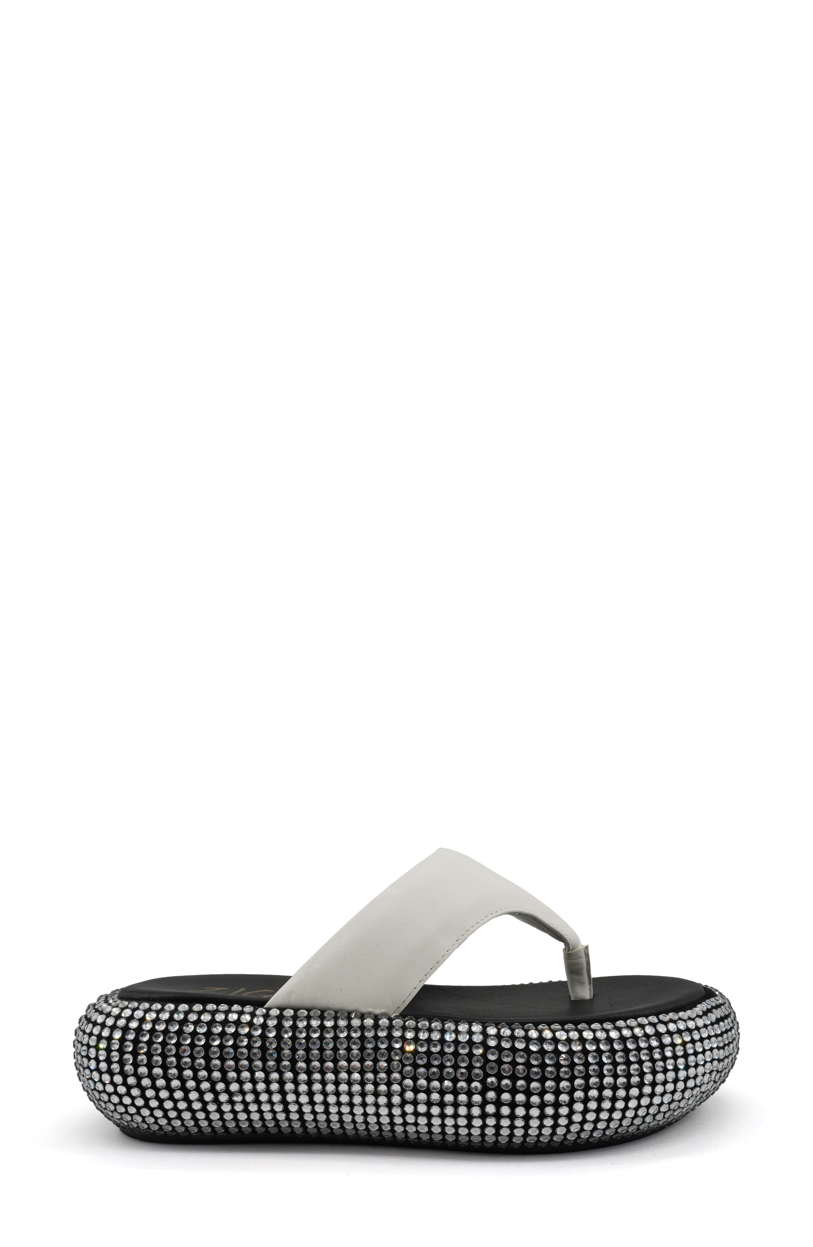 ZIGI Dellah Platform Flip Flop, Alternate, color, White Leather