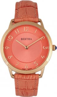 BERTHA Abby Swiss Leather-Band Watch
