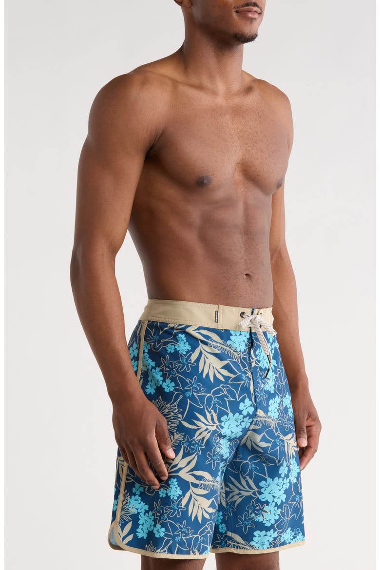 Jetty Bloom 19 Board Shorts, Alternate, color, DARK DENIM