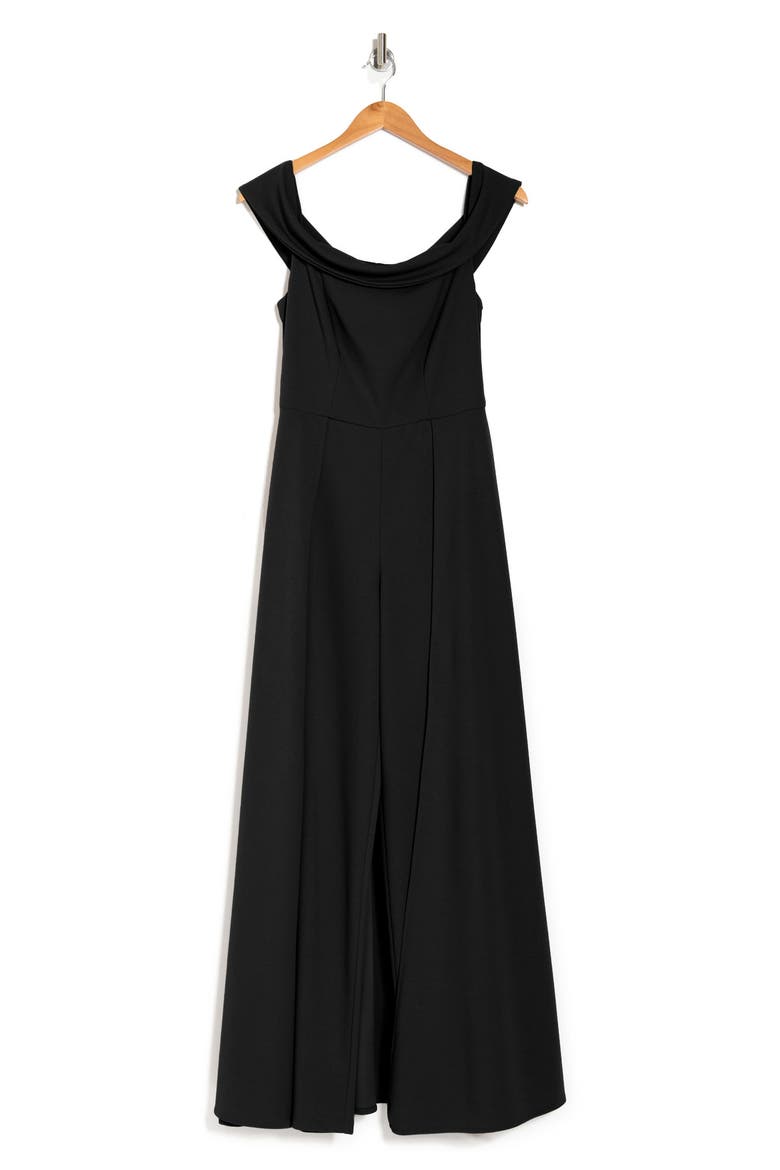Off-the-Shoulder Walk Through Jumpsuit, Alternate, color, BLACK