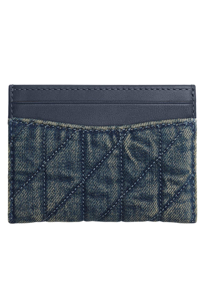 Essential Loved Quilted Denim Card Case, Alternate, color, DARK INDIGO