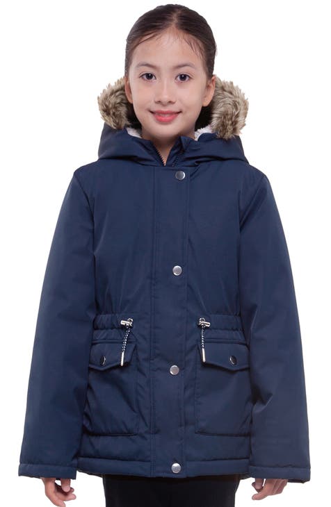 Girls navy winter coat online