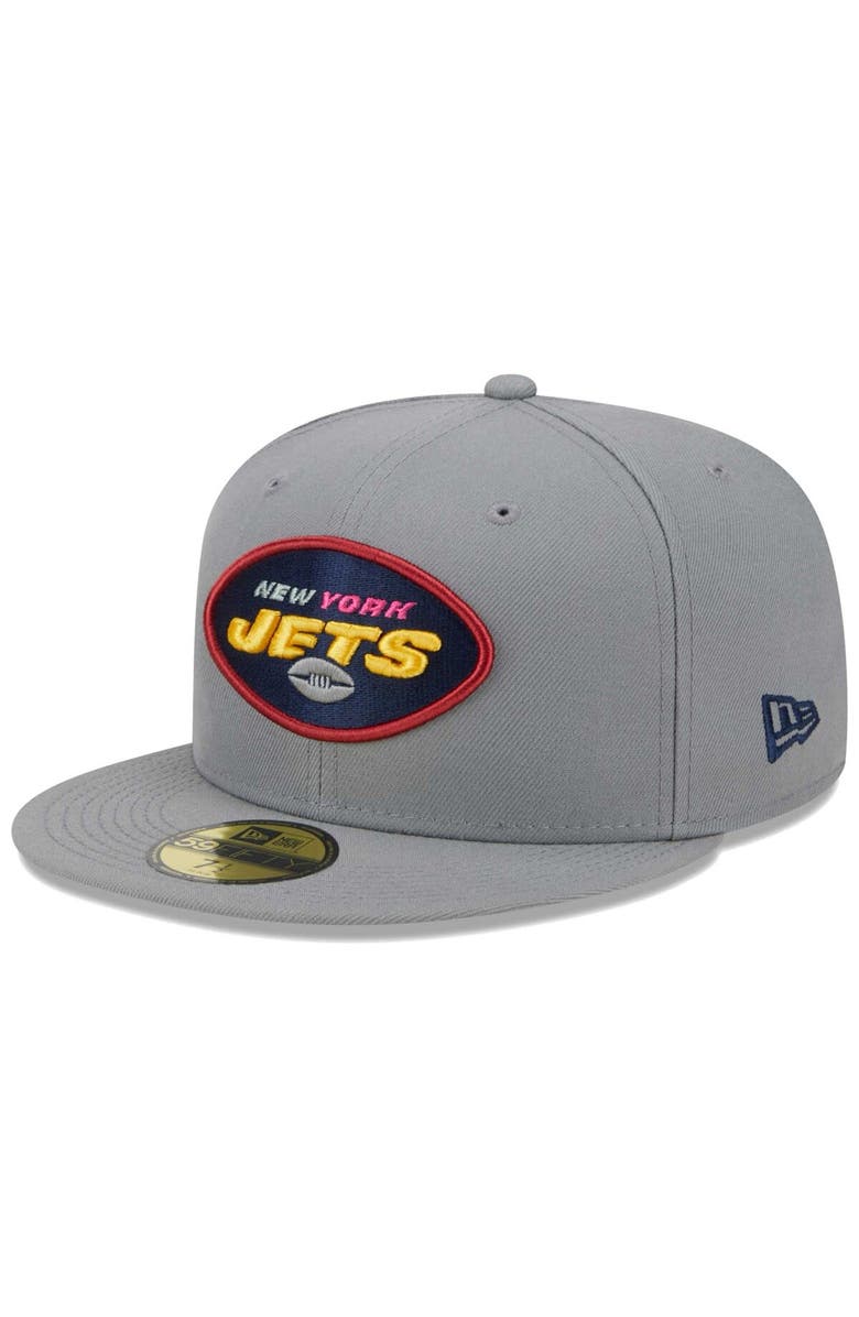 New Era Men's New Era Gray New York Jets Color Pack 59FIFTY Fitted Hat, Alternate, color, 