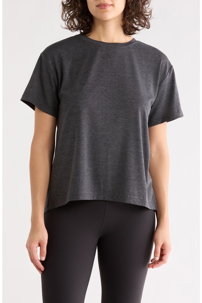 Inspired Knit Activewear T-Shirt, Main, color, BLACK