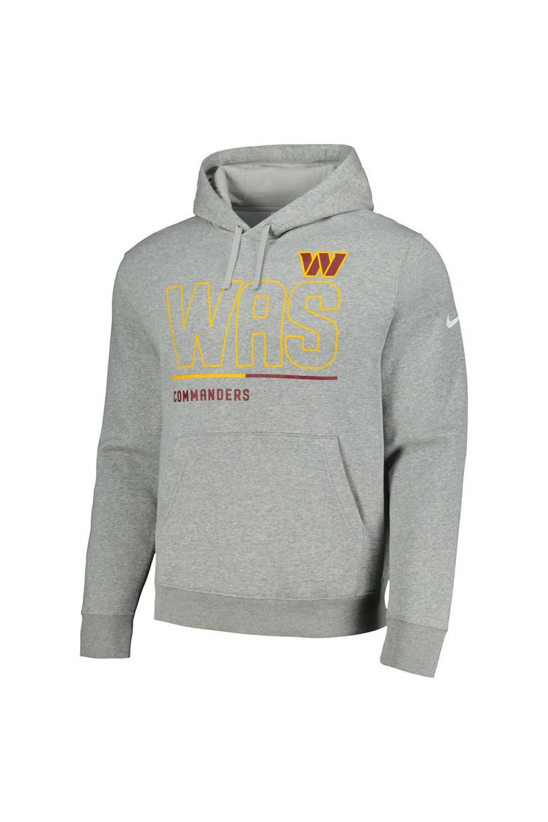 Men's Nike Heather Gray Washington Commanders City Code Club Fleece Pullover Hoodie, Alternate, color, Heather Gray