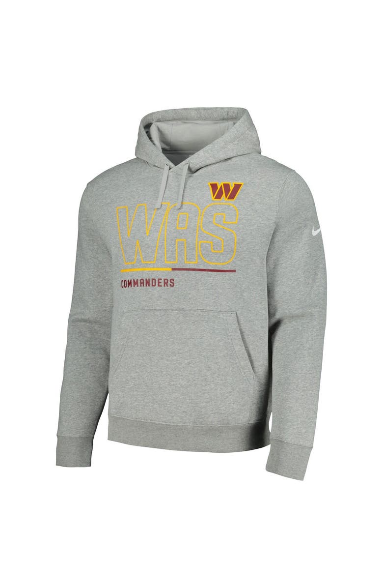 Nike Men's Nike Heather Gray Washington Commanders City Code Club Fleece Pullover Hoodie, Alternate, color, Heather Gray