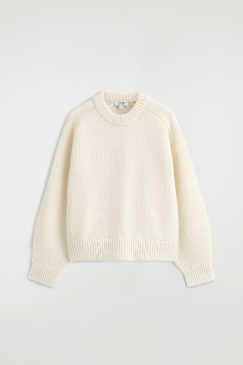 Rounded Wool Crew-neck Sweater