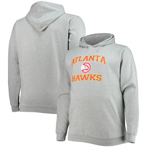 Men's Heathered Gray Atlanta Hawks Big & Tall Heart & Soul Pullover Hoodie