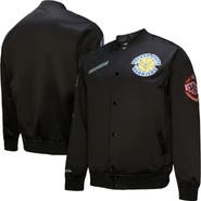 Mitchell & Ness Men's Mitchell & Ness Black Golden State Warriors Blackout Collection Vintage Full-Snap Satin Jacket