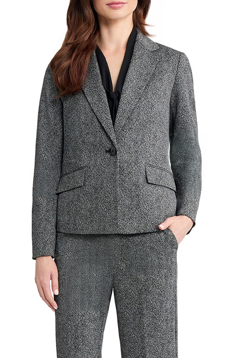 One-Button Blazer, Main, color, BLACK MULTI