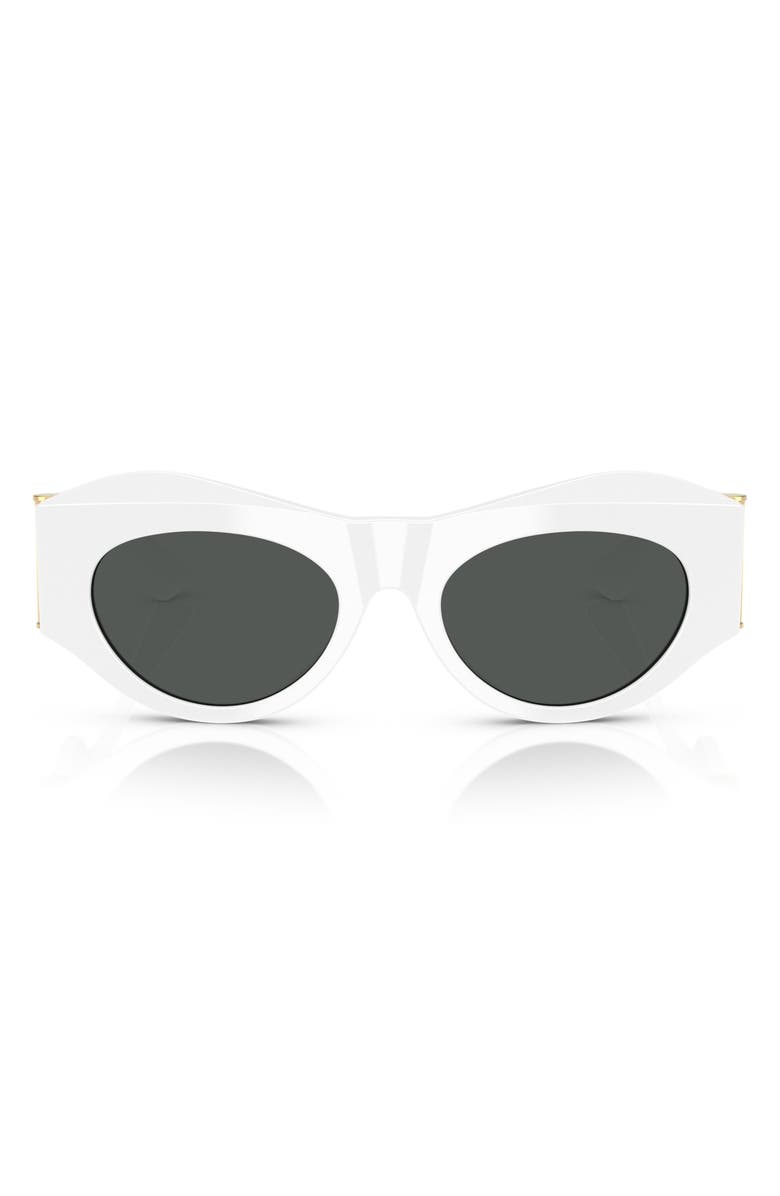 Versace 52mm Oval Sunglasses, Main, color, White