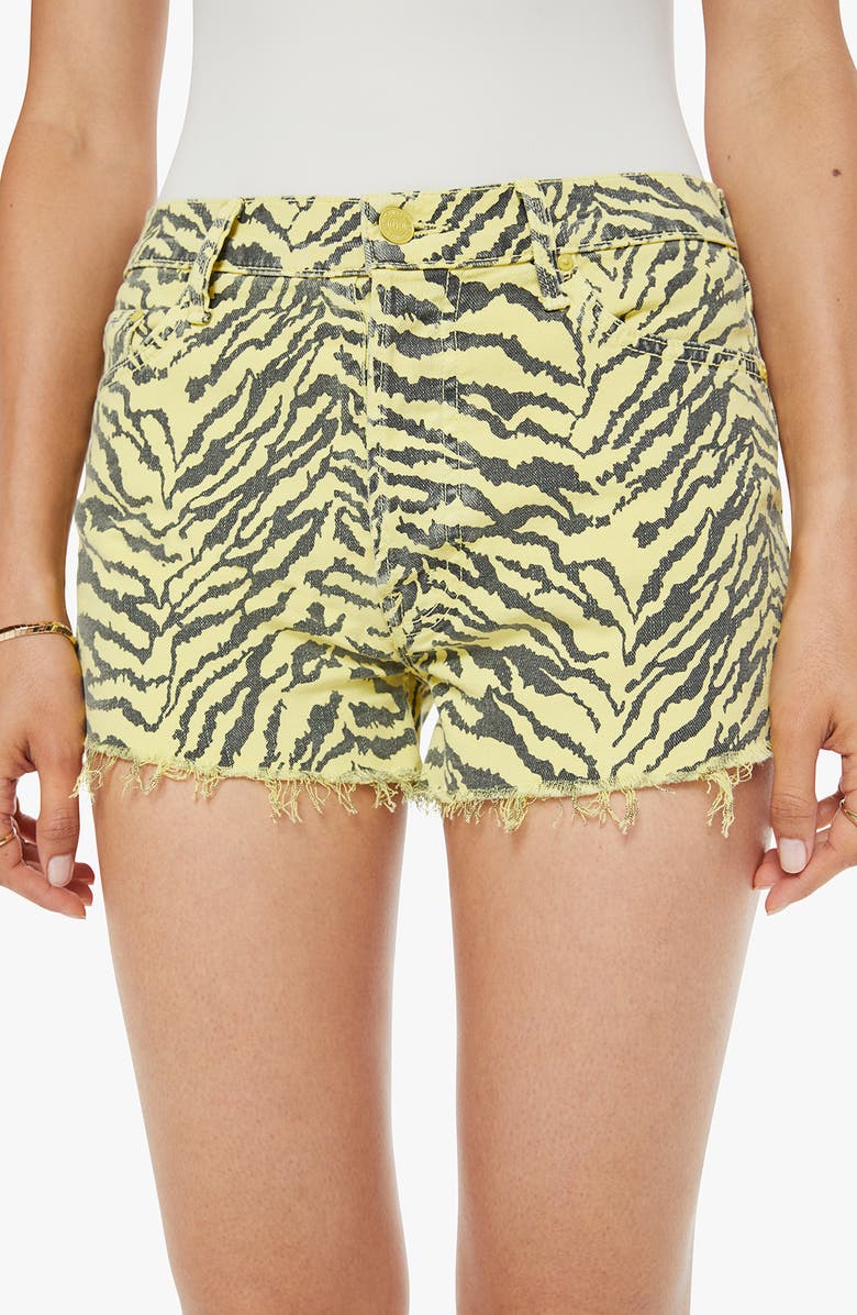 MOTHER The Tomcat Kick Fray Hem Denim Shorts, Alternate, color, Catcall