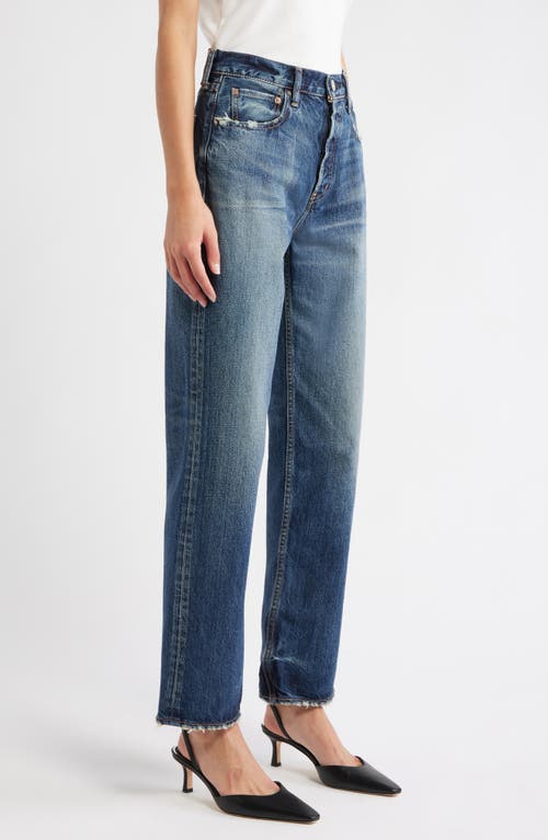 Moussy Vintage Atmore Wide Straight Leg Jeans In Blue