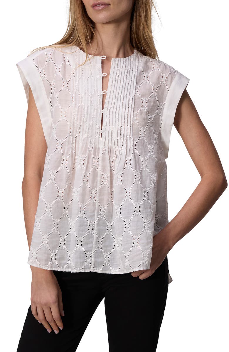 rag & bone Gabby Embroidered Eyelet Top, Main, color, White