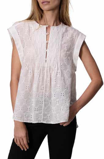 rag & bone Gabby Embroidered Eyelet Top